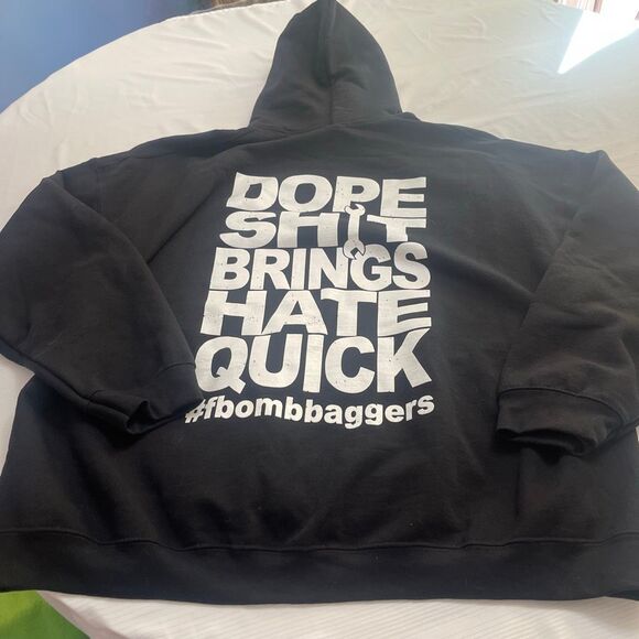 Fbomb Baggers Hoodie Sweatshirt Mens 3XL Black Biker fbombbagger - Picture 6 of 7